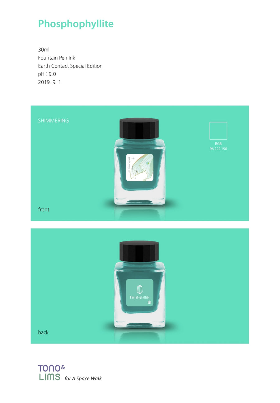 Tono & Lims Fountain Pen Ink - Earth Contact - 001 Phosphophyllite