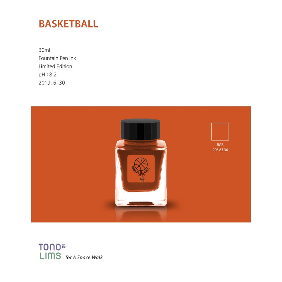 Tono & Lims Fountain Pen Ink - Limited Edition - BASKETBALL