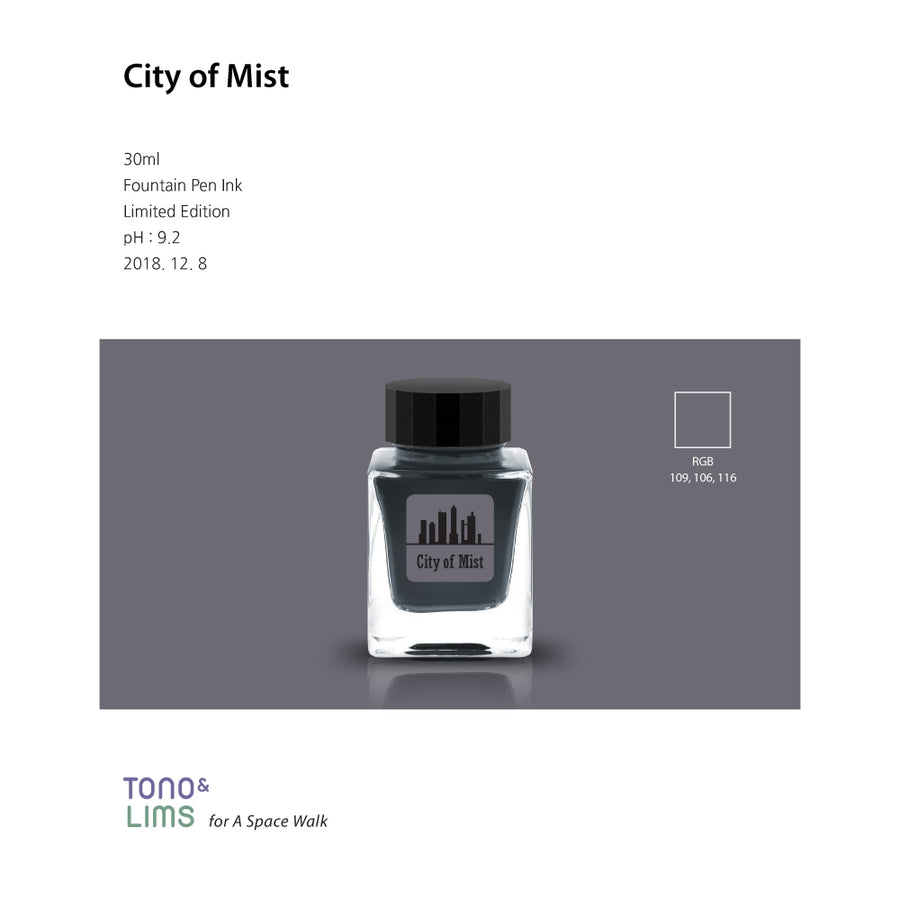 Tono & Lims Fountain Pen Ink - Limited Edition - City of Mist