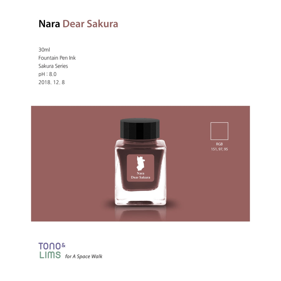 Tono & Lims Fountain Pen Ink - Prefecture - Nara Dear Sakura