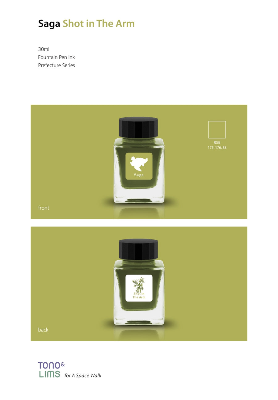 Tono & Lims Fountain Pen Ink - Prefecture - Saga Shot in The Arm