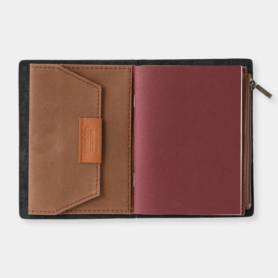 TRAVELER'S Factory Cotton Zipper Case - Coffee (Passport)