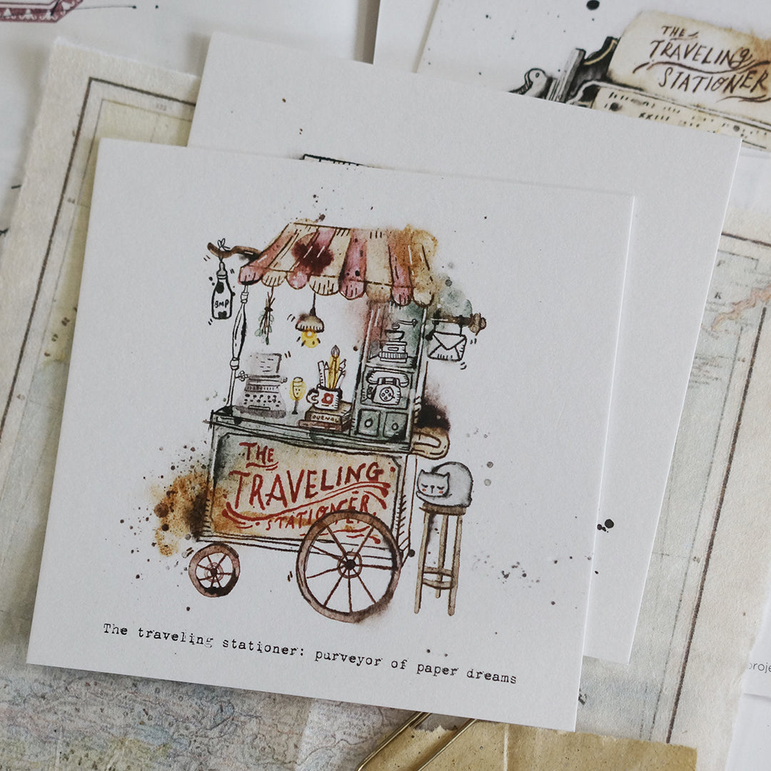 Pre Order: Black Milk Project Traveling Stationer - Stationery Cart Postcard PC16