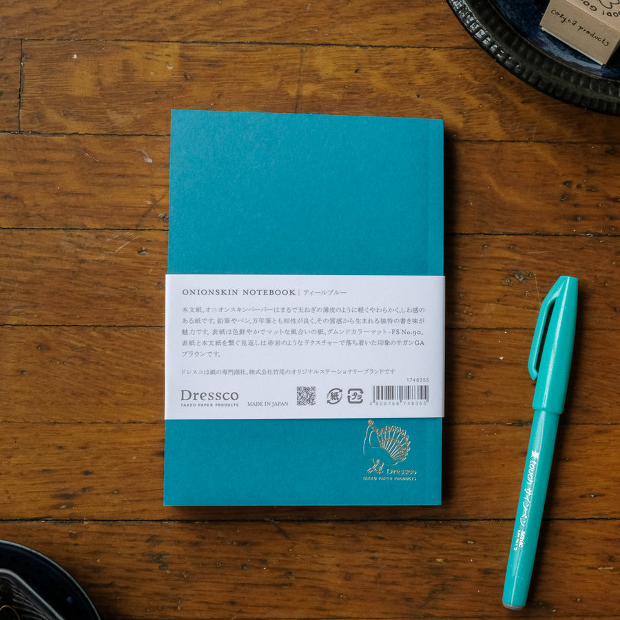 Takeo Dressco Onionskin Notebook - Teal