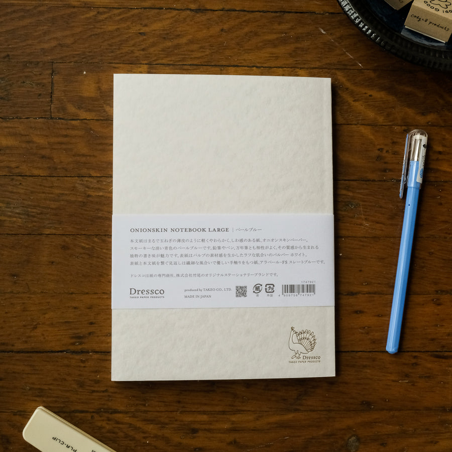 Takeo Dressco Onionskin Notebook - Large Pale Blue