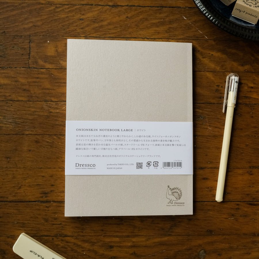 Takeo Dressco Onionskin Notebook - Large White