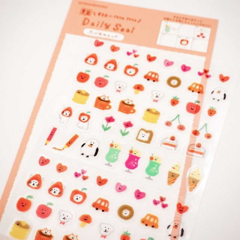 Furukawa Watashi-biyori Daily Sticker Sheet - Tamamono Red