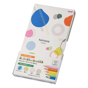 Uni Toirono Pencil Crayons - 12 Color Set