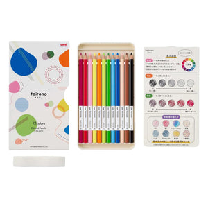Uni Toirono Pencil Crayons - 12 Color Set