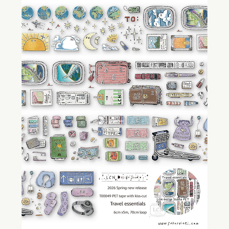 PRE ORDER: LCN Kiss-Cut PET Tape - Travel essentials T00049