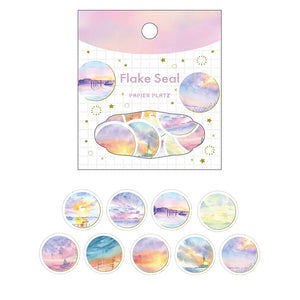 Papier Platz Sticker Flakes- Awa Fuwamokodo - Round Twilight