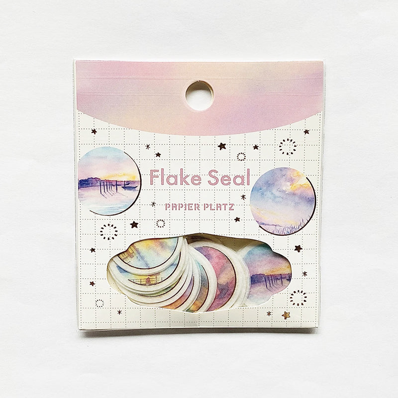 Papier Platz Sticker Flakes- Awa Fuwamokodo - Round Twilight
