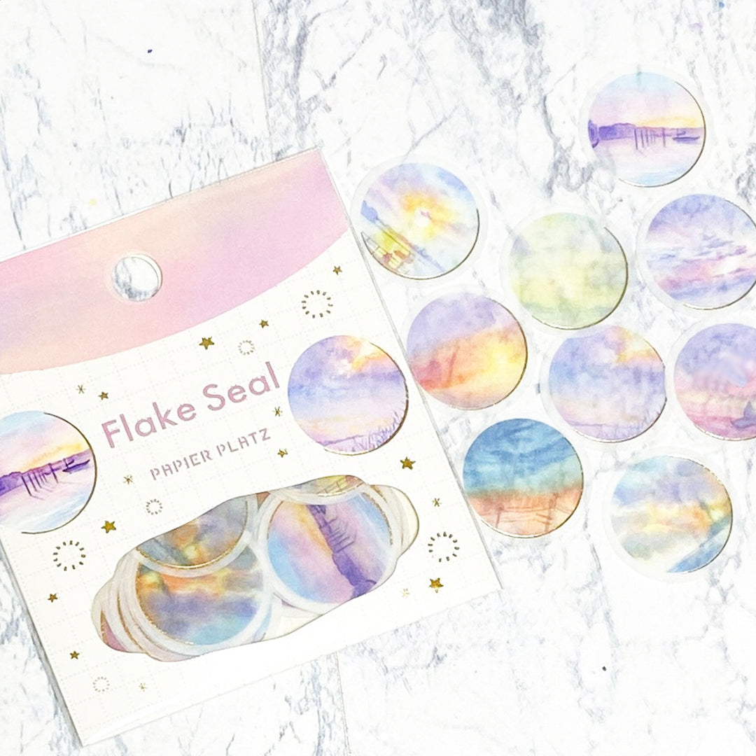Papier Platz Sticker Flakes- Awa Fuwamokodo - Round Twilight