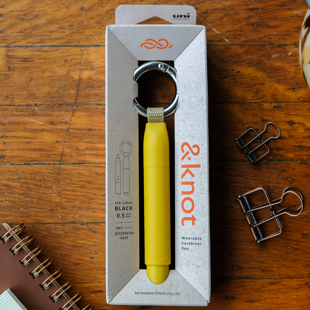 Uni-ball &knot Carabiner Ballpoint Pen - 0.5mm - Ginger Yellow