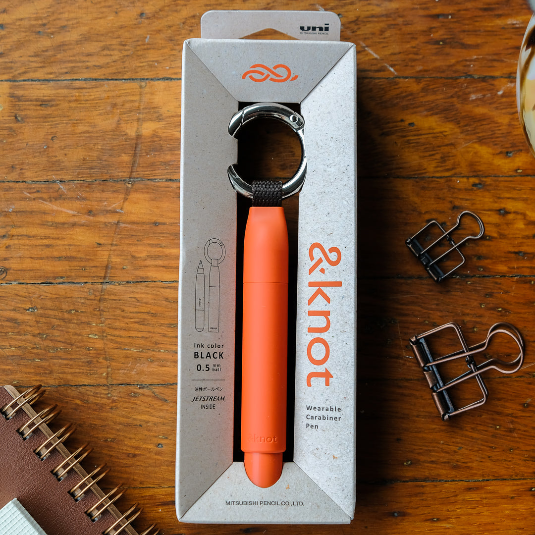 Uni-ball &knot Carabiner Ballpoint Pen - 0.5mm - Lantern Orange
