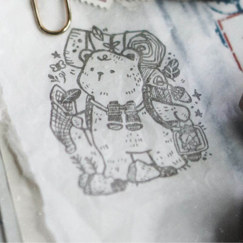 PRE ORDER: Black Milk Project Archive Rubber Stamp L - BMP331 The Adventurer (Bear)