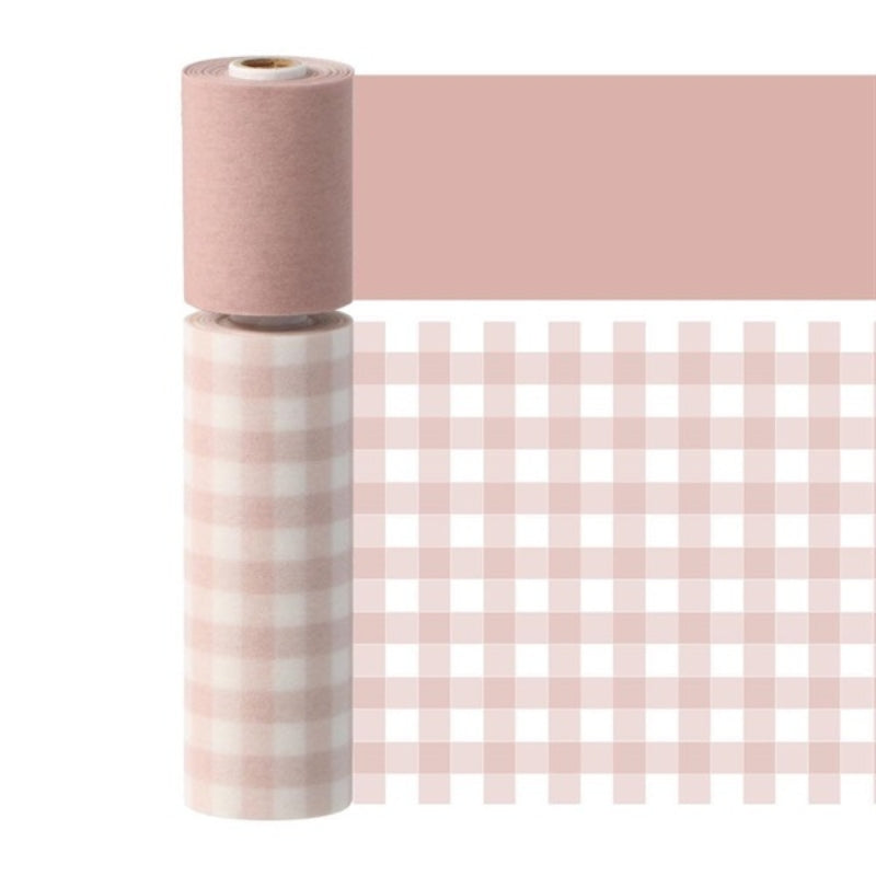 Maste Writeable Perforated Washi Tape 2pc - Gingham Check Pink