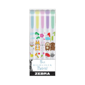 Zebra Mildliner Markers - Pet-It! - Set of 5