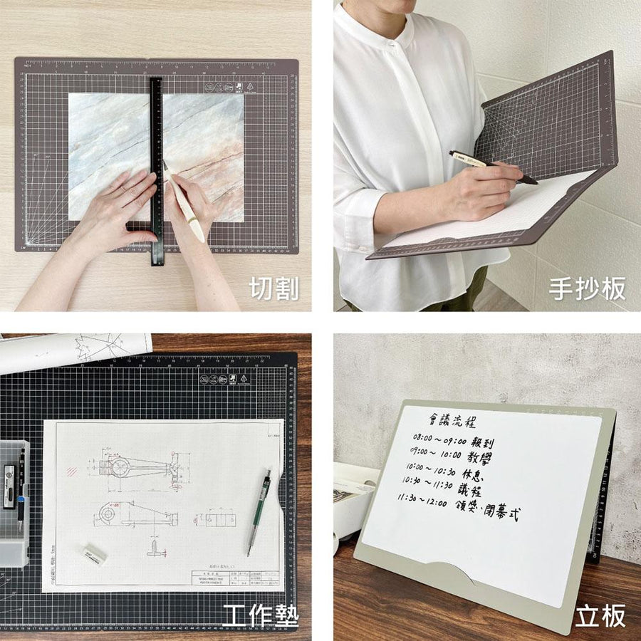 iMAT 2mm Book-Shaped Folding Cutting Mat A4 - Transparent