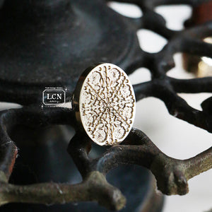 Lin Chia Ning Wax Seal Stamp Set - Oval Embroidery Pattern