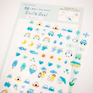 Furukawa Watashi-biyori Daily Sticker Sheet - Weather Blue