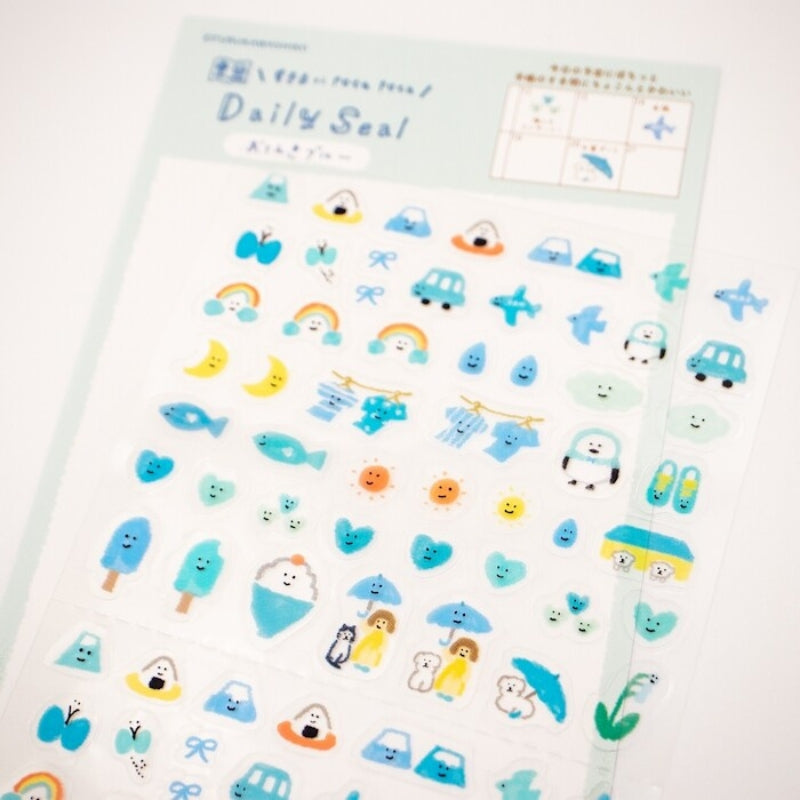 Furukawa Watashi-biyori Daily Sticker Sheet - Weather Blue