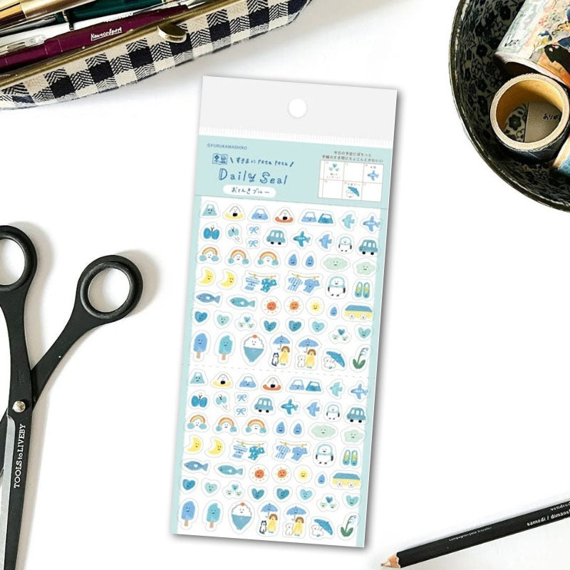 Furukawa Watashi-biyori Daily Sticker Sheet - Weather Blue