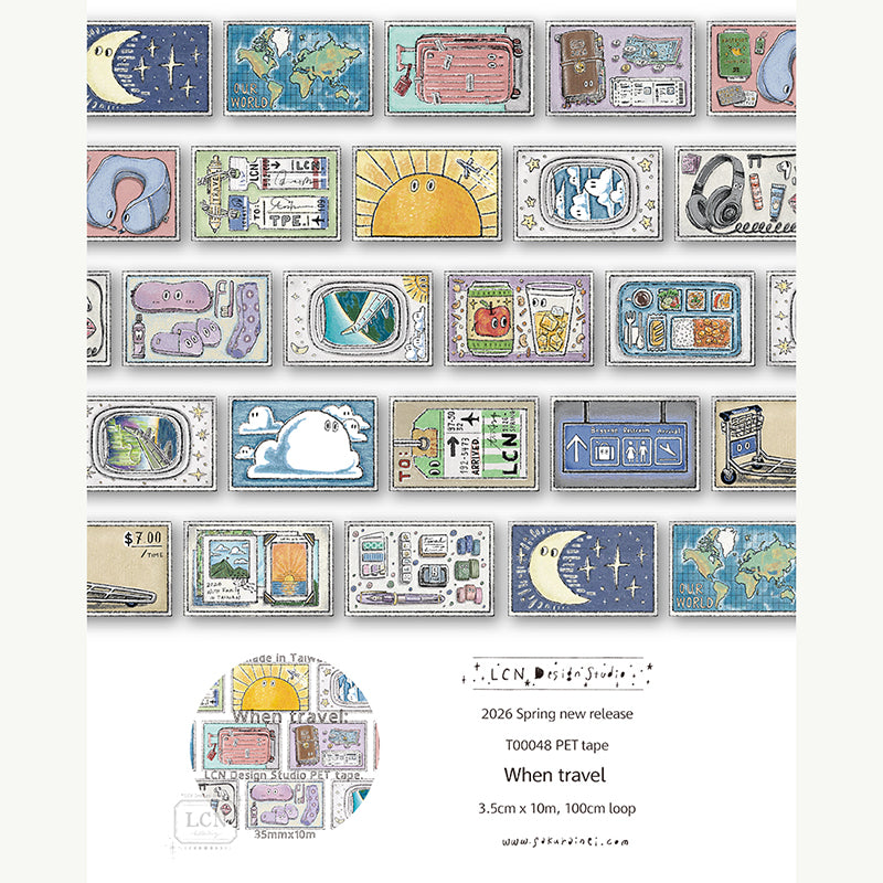 PRE ORDER: LCN Kiss-Cut PET Tape - When Travel T00048