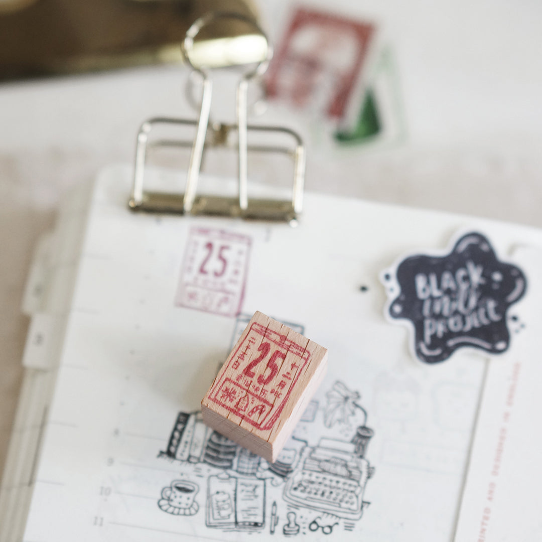 Pre Order: Black Milk Project Pages of December Rubber Stamp - Mini Calendar