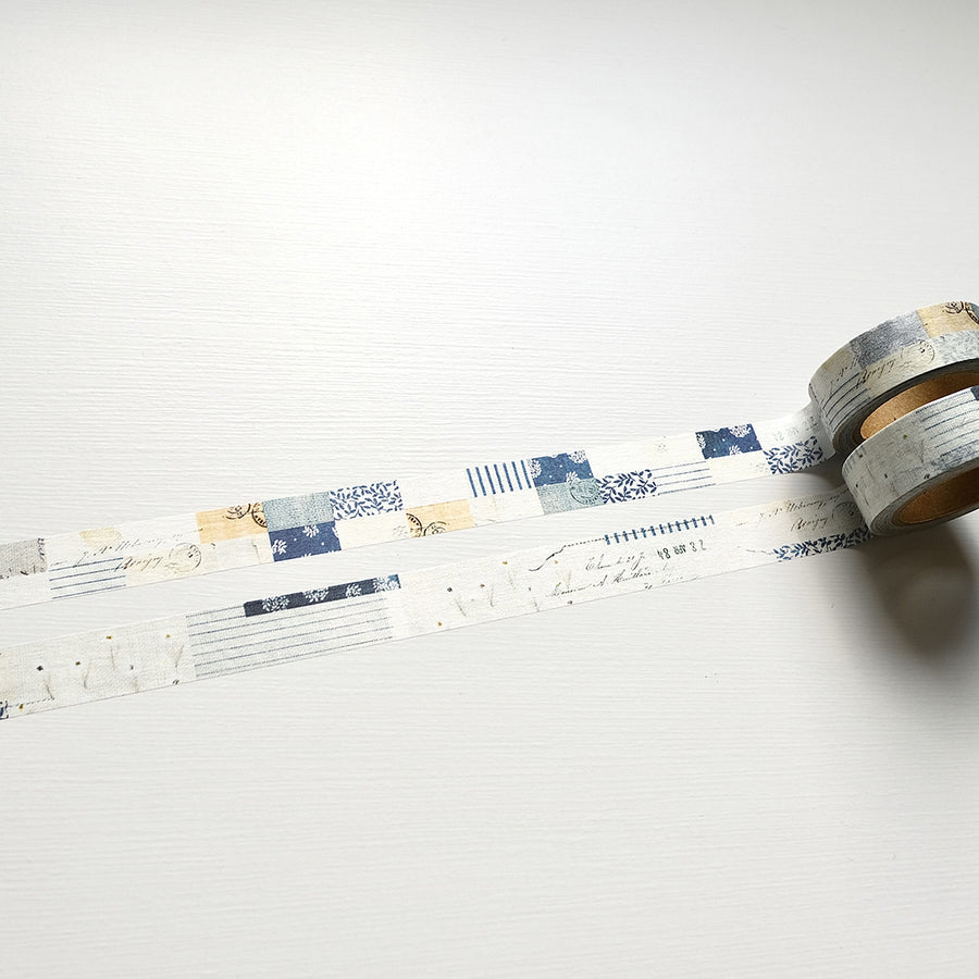 Yohaku Washi Tape - YC-027 CHECK & STRIPE Winter Gift Fuyugasumi