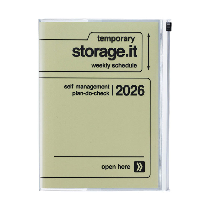 2026 Mark’s Storage.it Overseas Weekly Vertical A5 Planner (Sept '25 Start) - Yellow