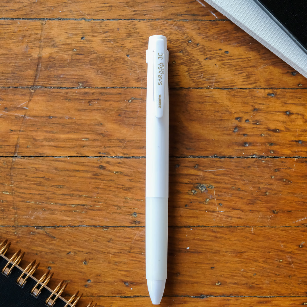 Zebra Ltd. Edition 3C Multi Pen 0.5 - Monochrome Series - White