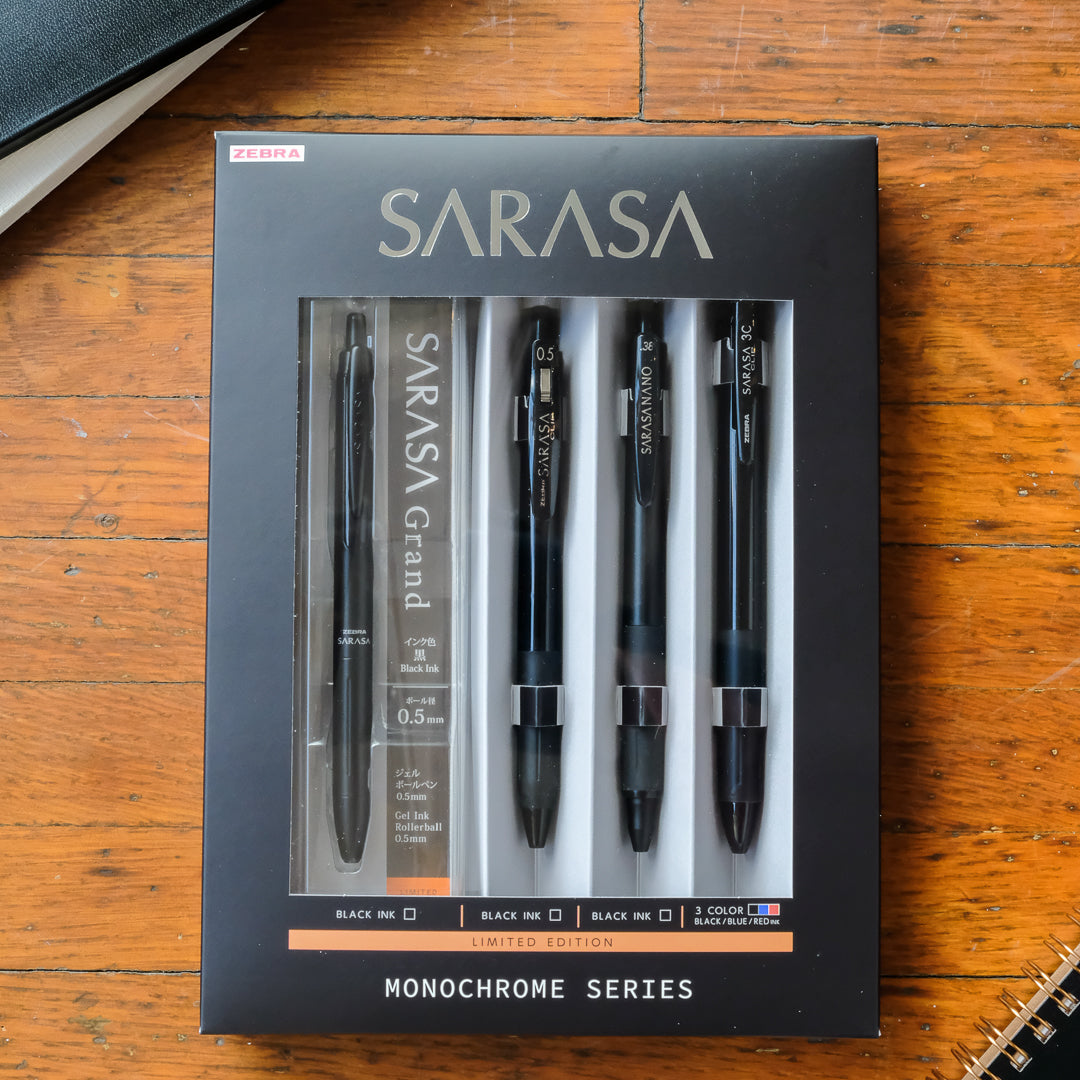 Zebra Ltd. Edition Sarasa Gel Pen Set - Monochrome Series - Black