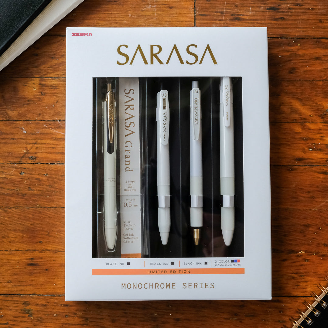 Zebra Ltd. Edition Sarasa Gel Pen Set - Monochrome Series - White