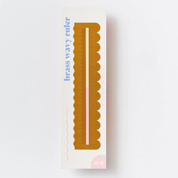 Another Studio - Wavy Brass Ruler - with scalloped borders - Paper Plus ...