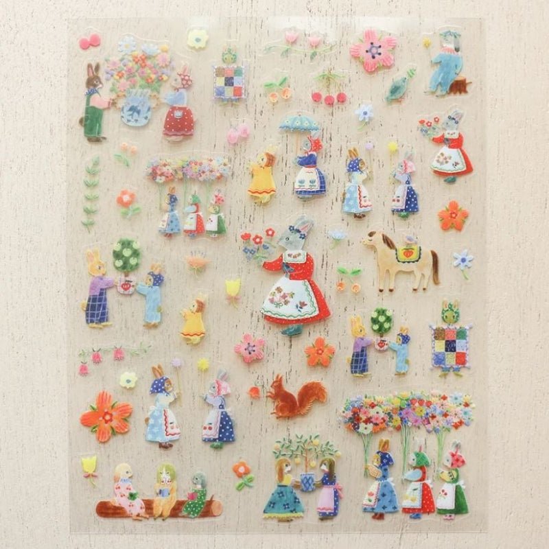 Aiko Fukawa Sticker Seals - 22876 Rabbit Garden - Paper Plus Cloth