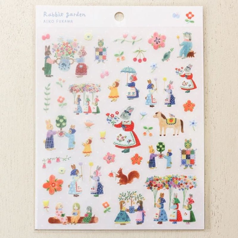 Aiko Fukawa Sticker Seals - 22876 Rabbit Garden - Paper Plus Cloth