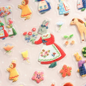 Aiko Fukawa Sticker Seals - 22876 Rabbit Garden - Paper Plus Cloth