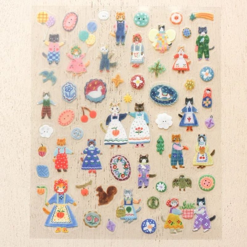 Aiko Fukawa Sticker Seals - 22877 Cats and Buttons - Paper Plus Cloth