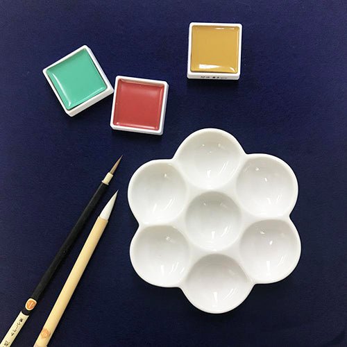 Akashiya Gansai - Ceramic Paint Palette - Paper Plus Cloth