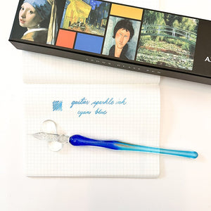 Azonx Glass Dip Pen - Lamé Blue - Paper Plus Cloth