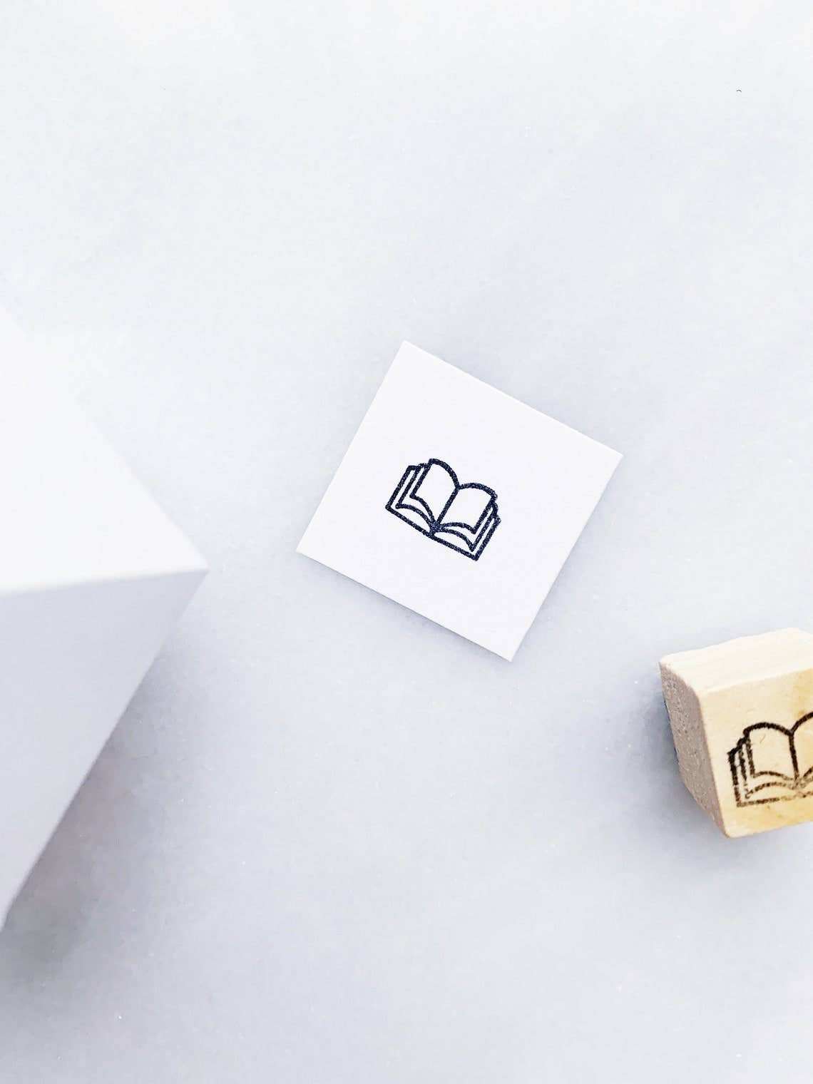Papergram - Studying Rubber Stamp • Open Book Rubber Stamp