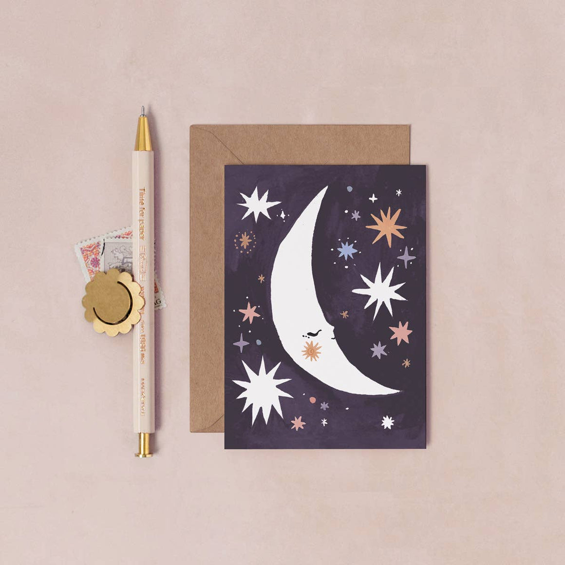 Sister Paper Co. - Sleeping Moon Mini Cards | Blank Cards | Mini Greeting Cards