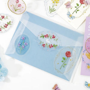 BGM Brooch Sticker Flakes - Flower - Paper Plus Cloth