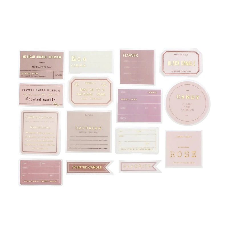 BGM Healing Time Label Sticker Flakes - Rose - Paper Plus Cloth