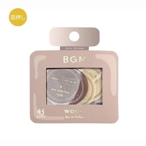 BGM Healing Time Label Sticker Flakes - Wood - Paper Plus Cloth