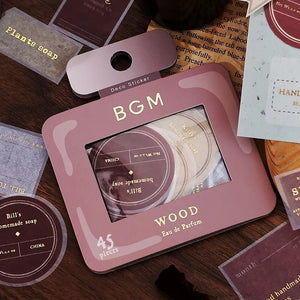 BGM Healing Time Label Sticker Flakes - Wood - Paper Plus Cloth