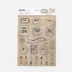 BGM Polymer Stamp Set - Vintage Date - Paper Plus Cloth