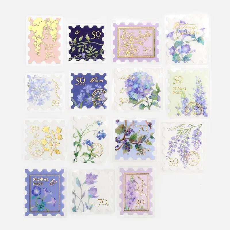 BGM Post Office Sticker Series - Plant Blue - Paper Plus Cloth
