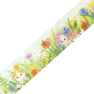 BGM Washi Tape Flowers and Cats - Afternoon Kitty - Paper Plus Cloth